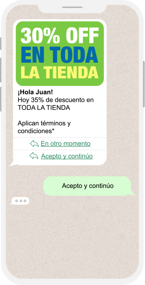 Mensaje de Marketing Retail por WhatsApp